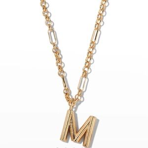 BaubleBar Initial M Gold Necklace NWT